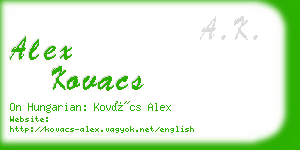 alex kovacs business card